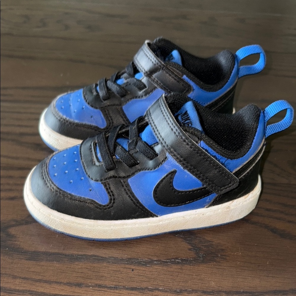 Nike Blue and Black Sneakers with Velcro Straps